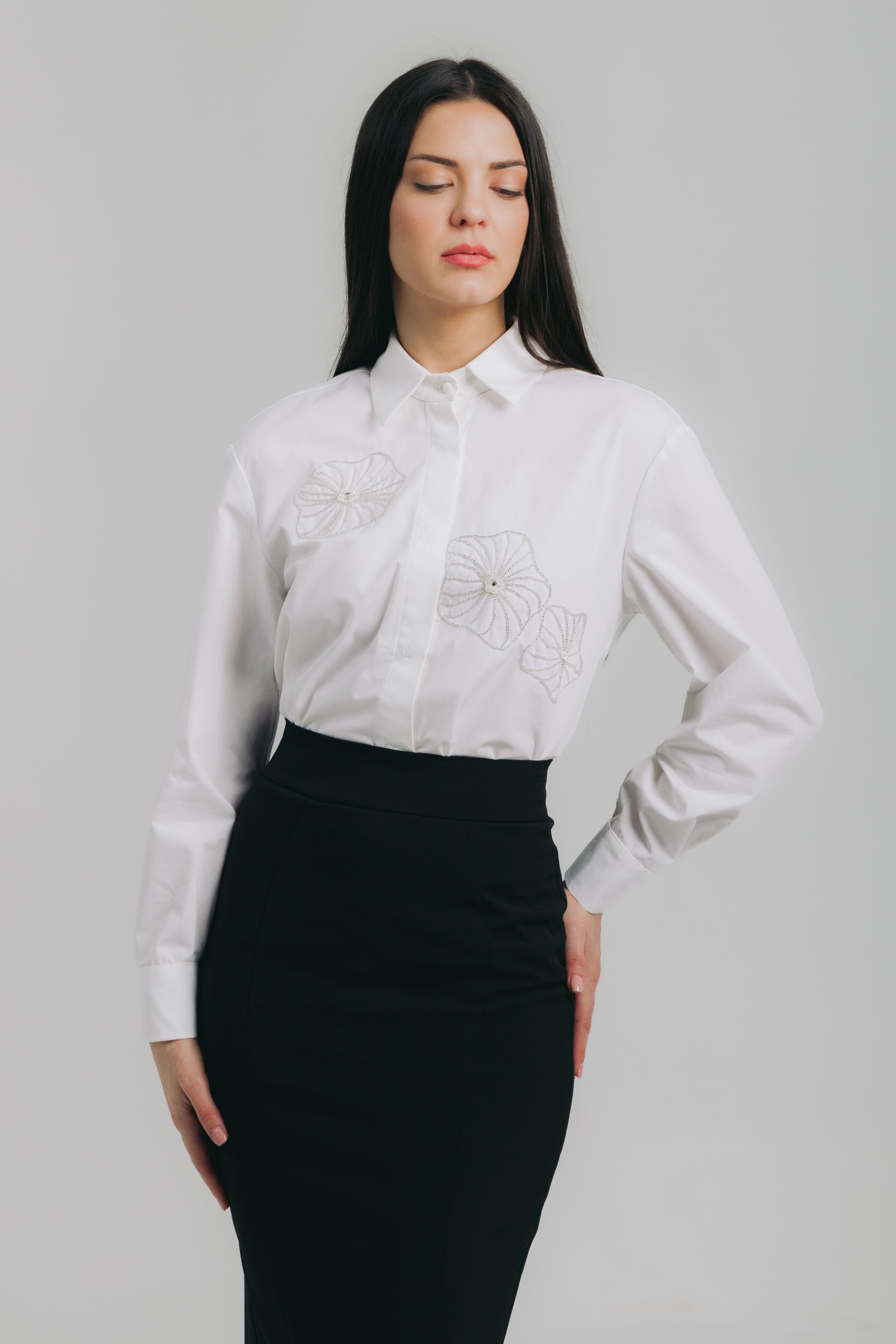 camasa alba de poplin
