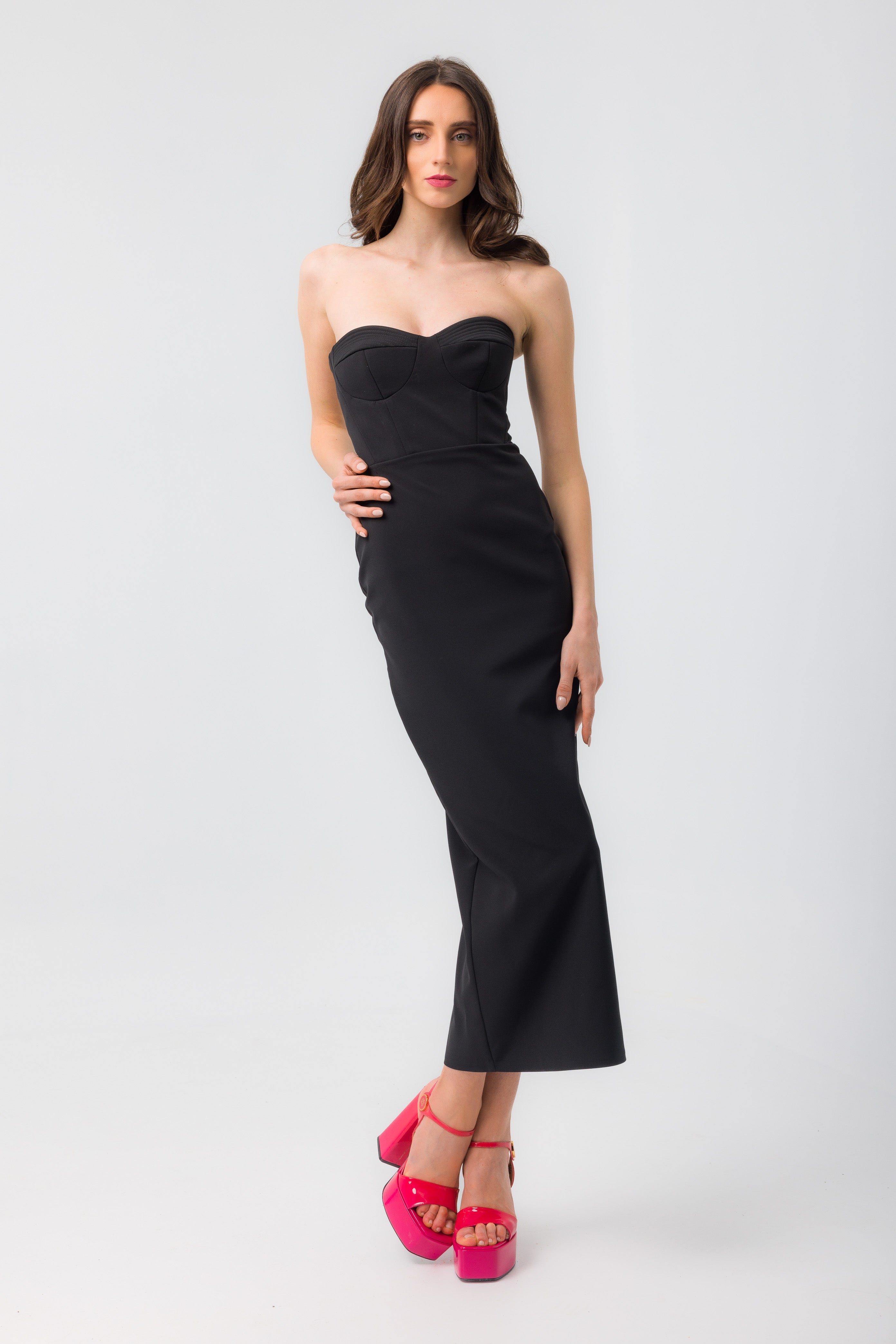 rochie cu corset neagra 